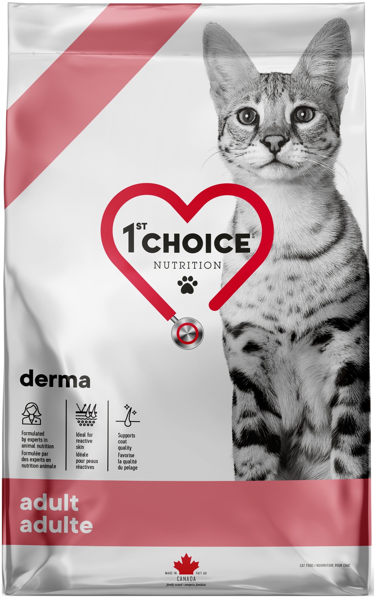 Корм 1st Choice Derma для кошек, для кожи и шерсти, беззерновой, с лососем, 340 г