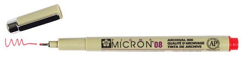 Ручка капиллярная Pigma Micron 0.5мм Красный