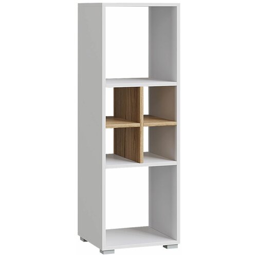 Стеллаж Горизонт Лайт Дуб Золотой / Белый