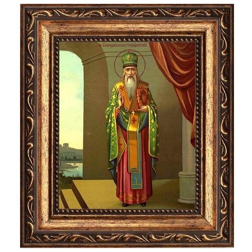 Спиридон Тримифунтский Святитель чудотворец. Икона на холсте. спиридон тримифунтский святитель чудотворец икона на холсте
