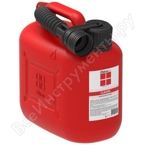 канистра для бензина oktan 5 л красная пластиковая Канистра для бензина Oktan Классик А1-01-01 автомобильная ГСМ 5 л пластиковая красная