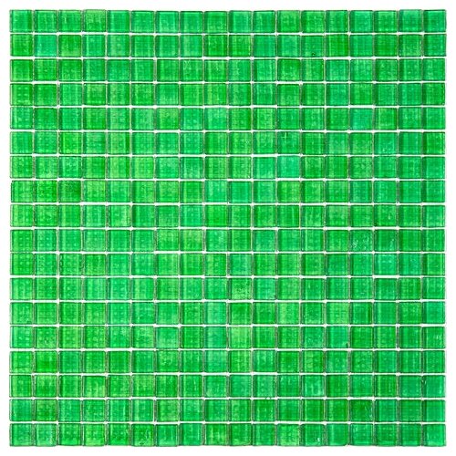 Мозаика одноцветная чип 15 стекло Alma NW30 зеленый квадрат глянцевый
