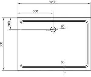 Душевой поддон Cezares Tray M-AH 120х80 стеклопластик (TRAY-M-AH-120/80-35-W)