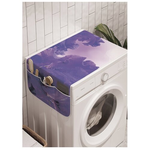 фото Органайзер для хранения "цветочный океан" на стиральную машину, 45x120 см ambesonne