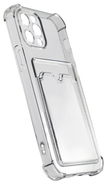 Чехол LuxCase для APPLE iPhone 12 Pro TPU с картхолдером Transparent-Grey 63553 - фото №3
