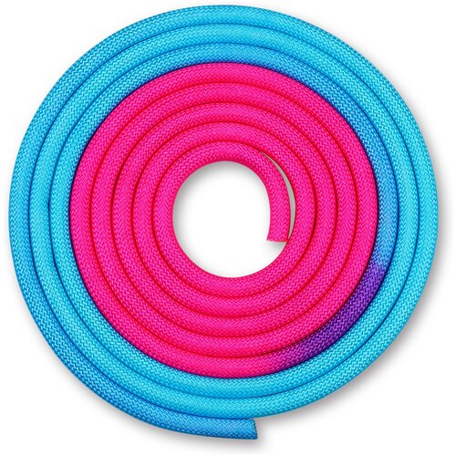 Гимнастическая скакалка утяжелённая Indigo IN039 голубой-розовый 300 см скакалка для художественной гимнастики утяжеленная семицветная indigo 165 г in038 радуга 3 м