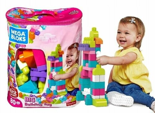 Конструктор для малышей Блоки Fisher-Price Mattel Mega Bloks 80 шт