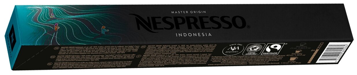 Кофе в капсулах Nespreso Master Origins Indonesia 40-110 мл. 8/13 набор капсул Неспрессо Original 10 шт