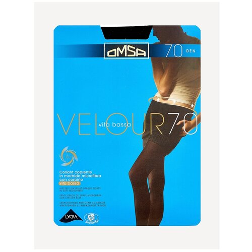 Колготки теплые Omsa Velour 70 VB, размер II, nero (чёрный)