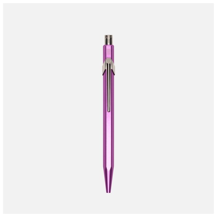 Шариковая ручка Caran d`Ache Ручка шариковая Carandache Office Popline Metal-X Violet Metallic M синие чернила