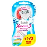 Женские Бритвенные станки одноразовые WILKINSON SWORD Schick Xtreme3 Beauty Dual Moisture, 3-лезв, пл. головка, увл. полоса, прорез. ручка, (6 станков) - изображение