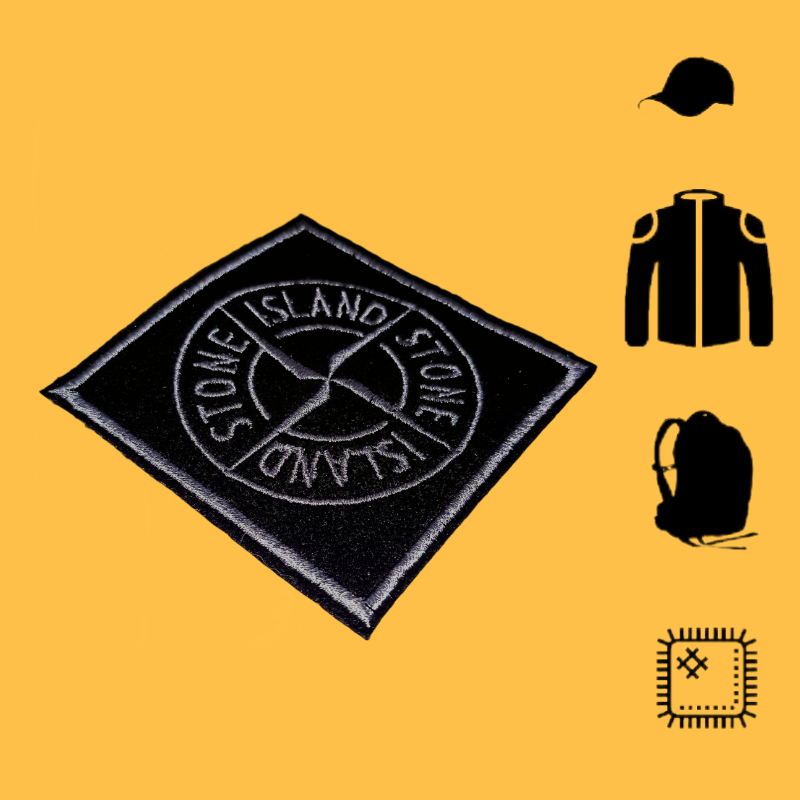 Патч текстильный, Нашивка на одежду, Шеврон, STONE ISLAND Стон Айленд, 7,5х7,5 см