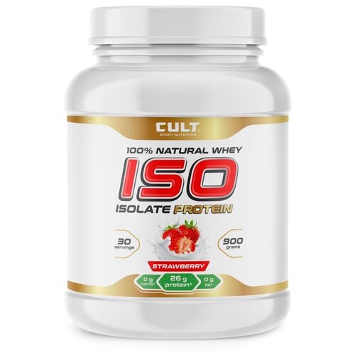 Cult ISO Protein - 900 грамм, клубника cult iso protein 900 грамм клубника