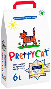 PrettyCat наполнитель древесный для кошачьих туалетов "Wood Granules" 2 кг ( 6 л)