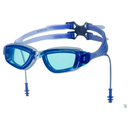 Очки для плавания Atemi, силикон, с берушами (син), N8601