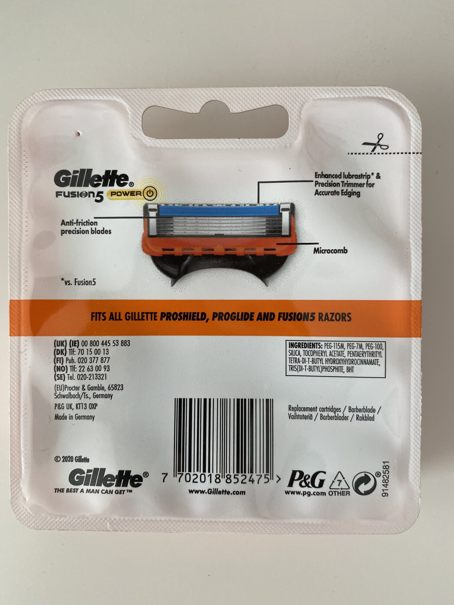 Сменные Кассеты Для Мужской Бритвы Gillette Fusion5 Power, с 5 лезвиями, c точным триммером для труднодоступных мест, для гладкого бритья надолго, 8 шт - фотография № 18