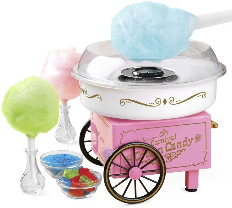 Аппарат для приготовления сладкой ваты, аппарат для сладкой ваты домашний, сахарная вата, Аппарат для приготовления сахарной ваты, розовый - фотография № 1