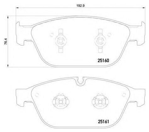 BREMBO P85128 (4H0698151E / 4H0698151H / 8R0698151F) колодки тормозные