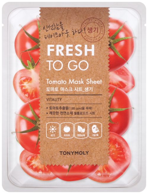 TONY MOLY Fresh To Go Tomato Mask Sheet Витаминизирующая маска с томатом, 22 г, 22 мл