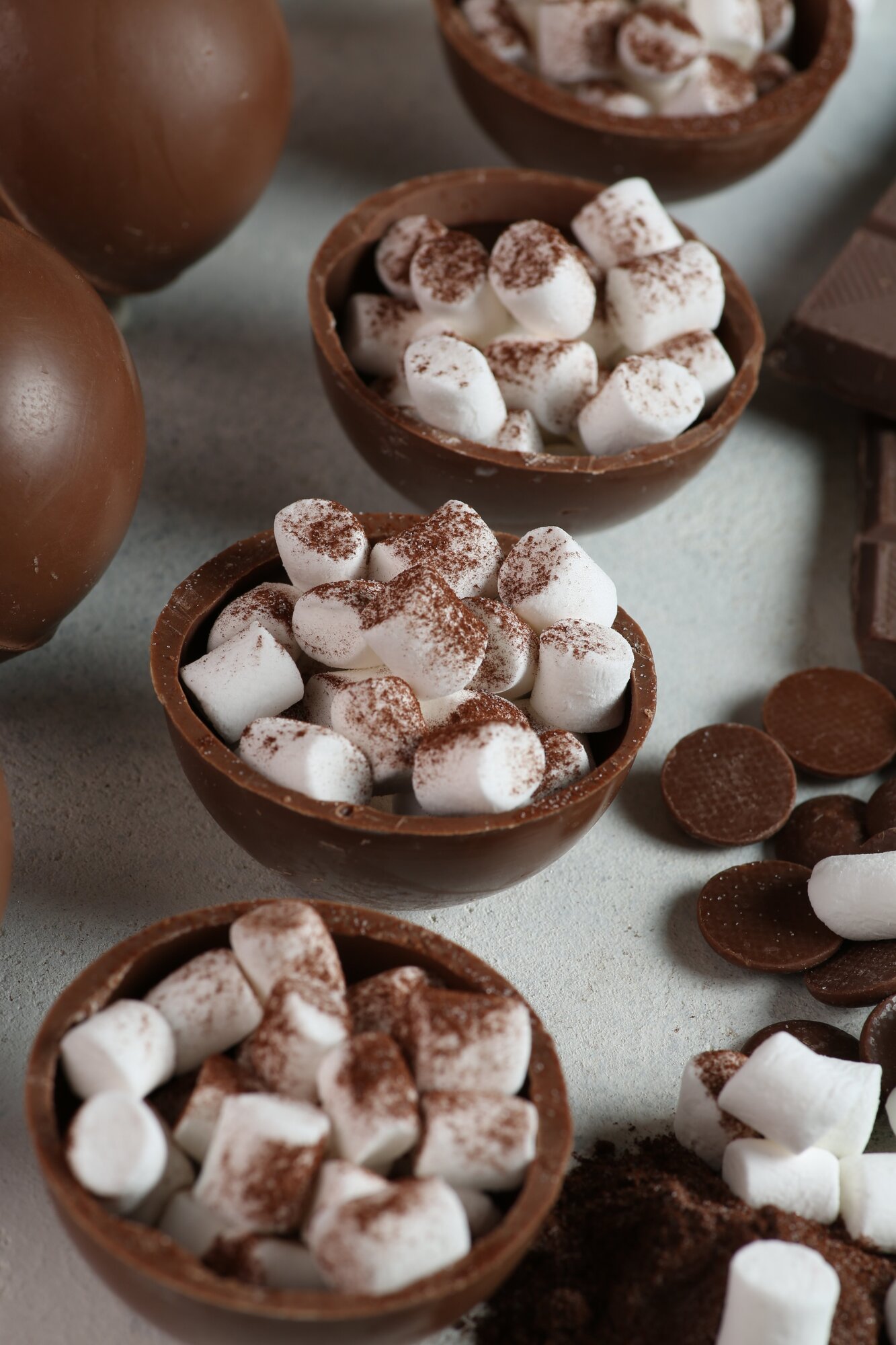 Шоколадные бомбочки с маршмеллоу 4шт, горячий Молочный шоколад - фотография № 5