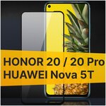 Полноэкранное защитное стекло для Honor 20, 20 Pro и Huawei Nova 5T / Закаленное стекло с олеофобным покрытием для Хонор 20, 20 Про и Хувей Нова 5Т - изображение