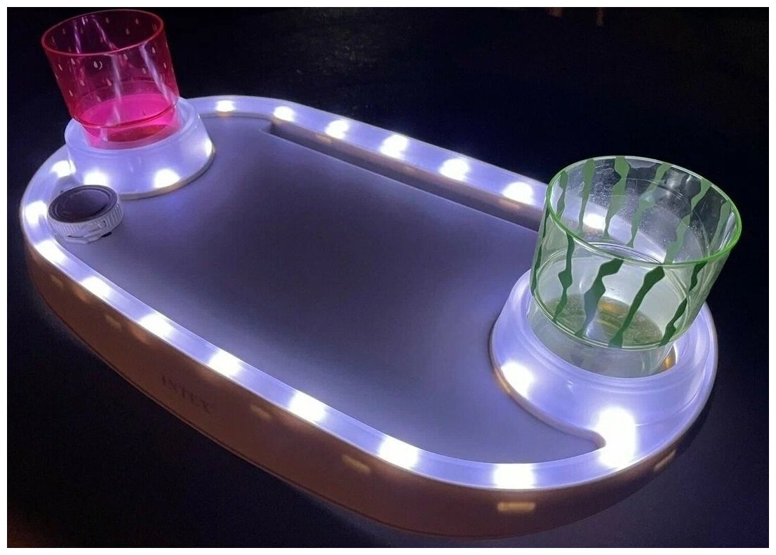 Подставка для надувных джакузи, с подсветкой, для напитков и закусок, светодиодная, от батареек, 1 режим, Intex 28520 - фотография № 4