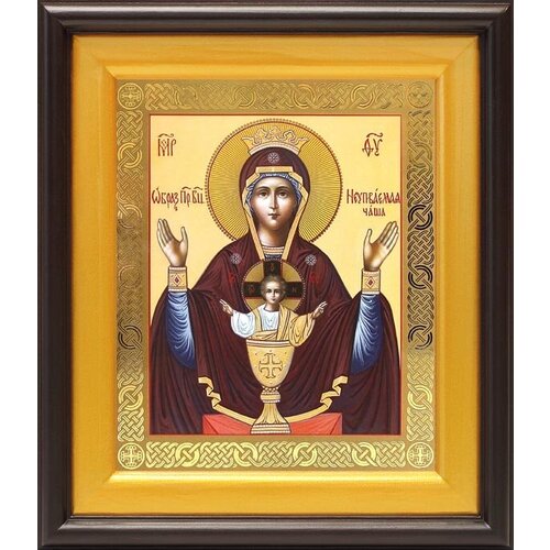 Икона Божией Матери Неупиваемая Чаша, деревянный киот 21,5*25 см