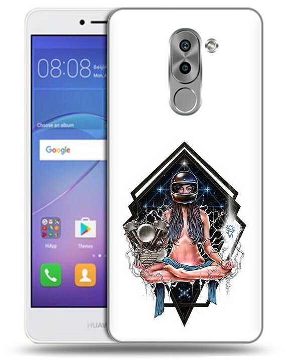 Чехол задняя-панель-накладка-бампер MyPads красивая девушка в шлеме для Huawei Honor 6X (BLN-AL10) 5.5 противоударный