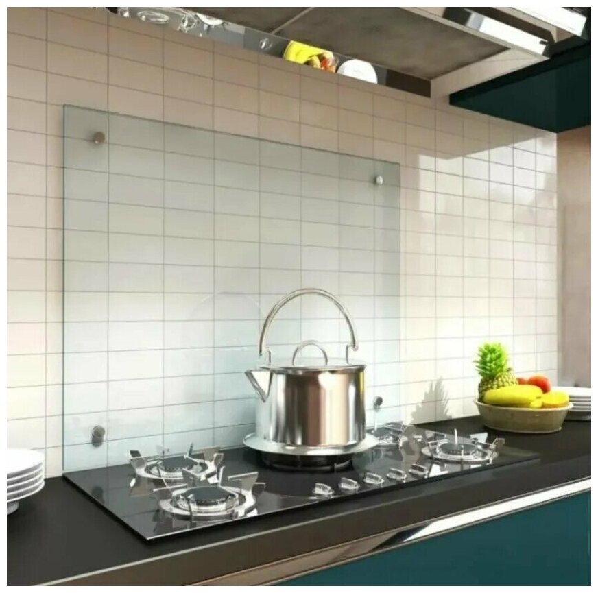 Защитный экран для кухни из монолитного поликарбоната 800*600*3.0мм. Экран прозрачный на кухонный фартук.