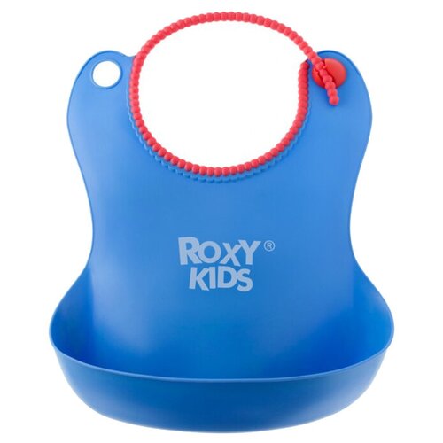 Нагрудник Roxy-Kids мягкий с кармашком и застежкой, розовый