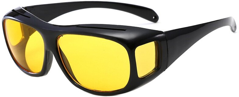 Мужские зеркальные очки ночного видения для вождения антиблик антифары пыленепроницаемые с защитой от ветра (Желтые)