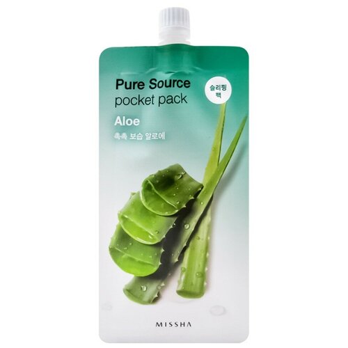 Ночная увлажняющая маска для лица с алоэ MISSHA Pure Source Pocket Pack (Aloe)