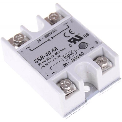 Твердотельное реле SSR-40AA, 40 ампер solid state relay ssr 25aa 25a ac control ac ssr white shell single phase solid state relay input 90 250v ac output 24 480v ac