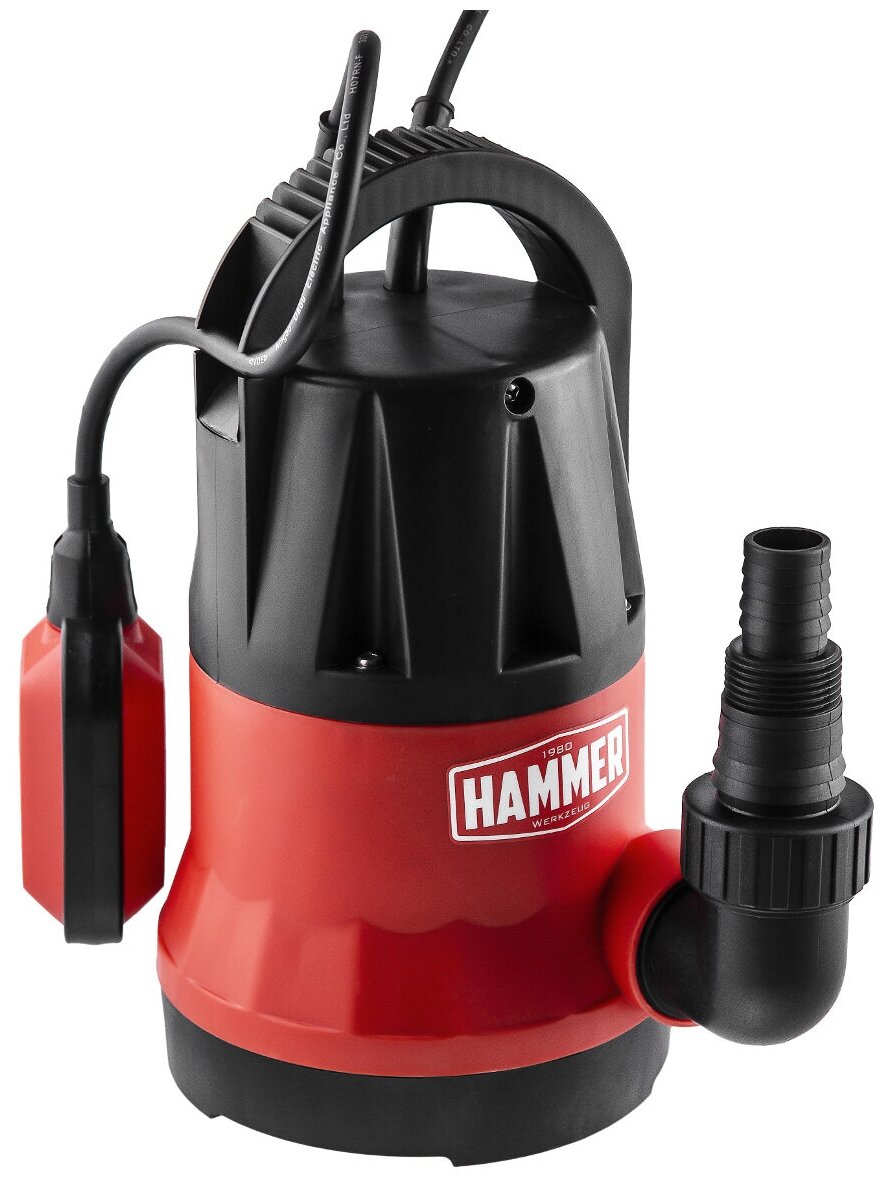 Насос дренажный Hammer NAP250CD 250Вт, 6000л/ч, высота 6м, глубина 7м