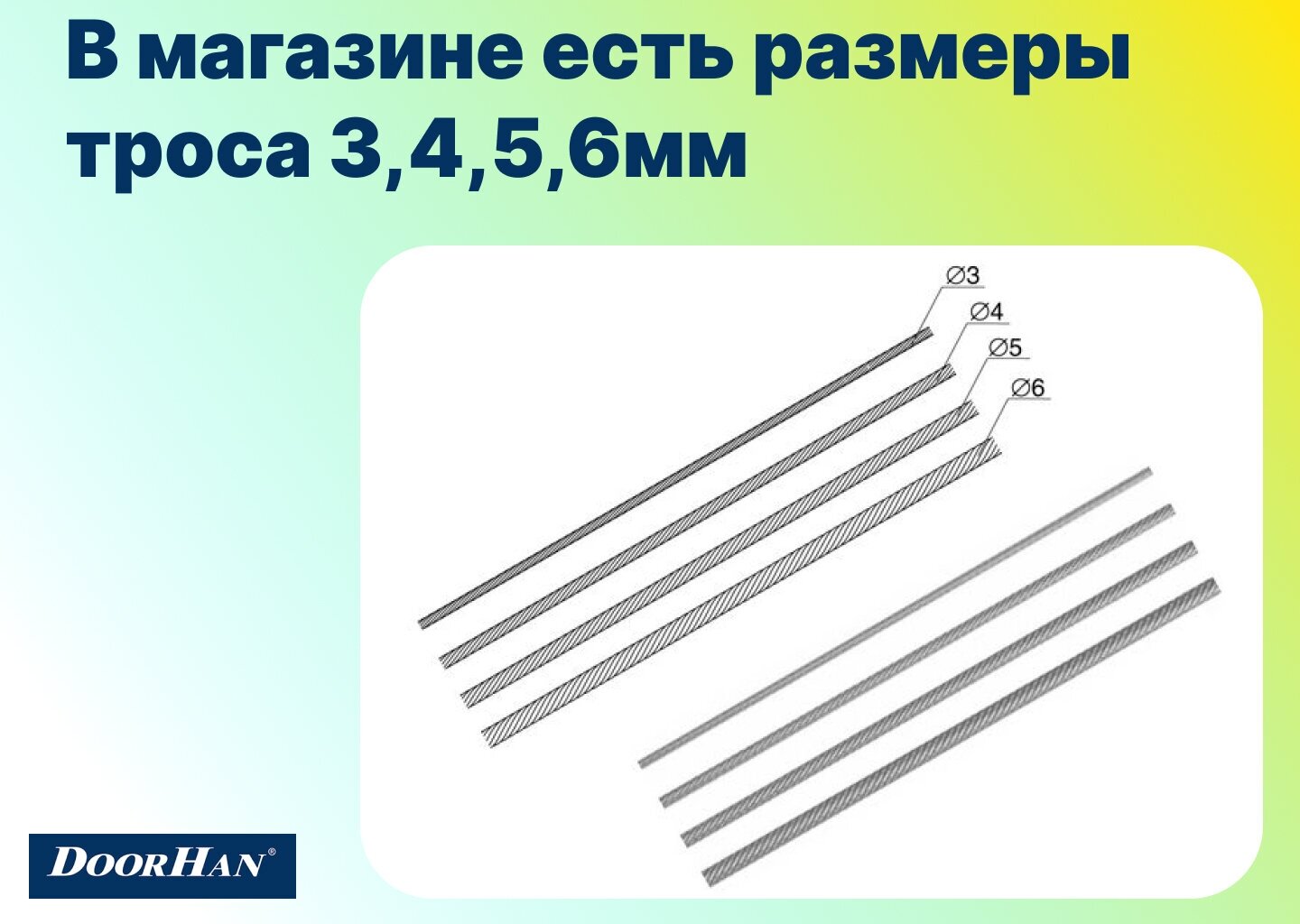 Трос 4 мм для секционных ворот стальной оцинкованный (8метров), арт 25013-4 (DOORHAN) - фотография № 2