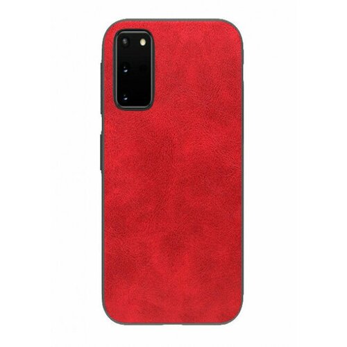 Силиконовая задняя накладка из эко-кожи для Samsung S20, красный