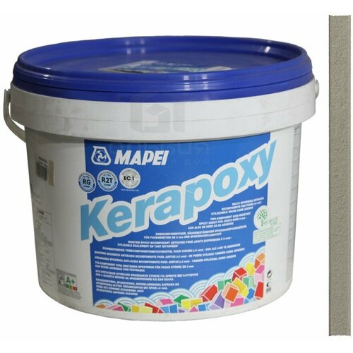 Затирка Mapei Kerapoxy, 10 кг, 112 grigio medio клей двухкомпонентный для плитки mapei keralastic t белый 5кг 103605