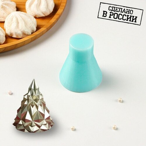 Силиконовый молд Ёлочка геометрическая 556 см цвет бирюзовый 1029₽