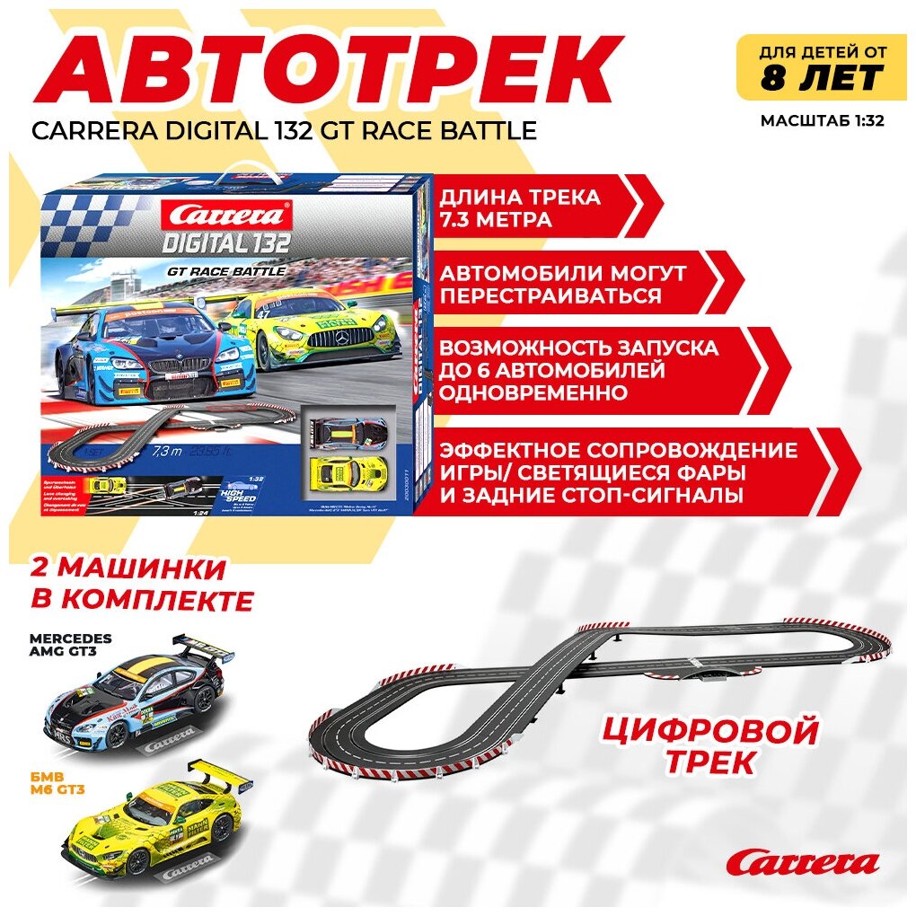 Гоночный трек Carrera Digital 132: GT Race Battle