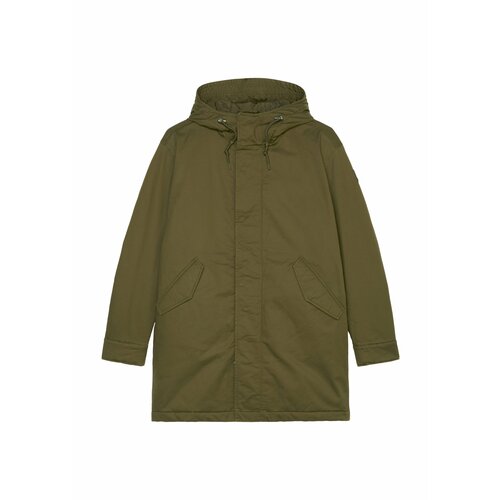  куртка Marc O'Polo, демисезон/зима, силуэт прямой, капюшон, размер L, зеленый