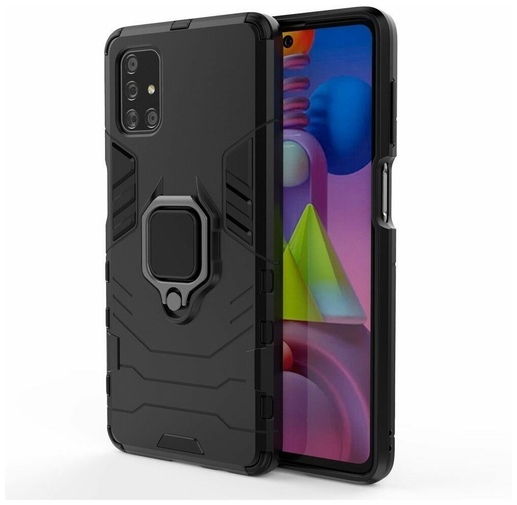 Чехол противоударный для Samsung Galaxy A52 4G / A52 5G, Armor Ring Holder, черный — фото 1