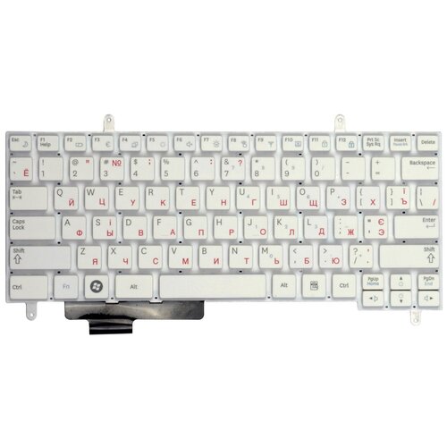 Клавиатура для ноутбука Samsung N210 N210-JA02RU N210-JB01RU NP-N210-JA01UA Плоский Enter Белая без рамки PN V114060AS1 720₽