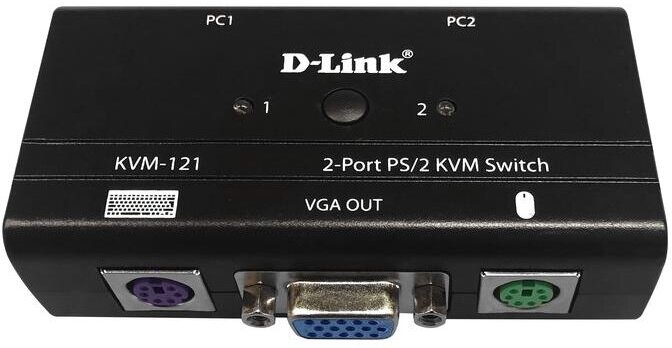 Модуль D-Link KVM-121/B1A, 2-port KVM Switch w. VGA, PS/2, Audio (KVM-121/B1A)