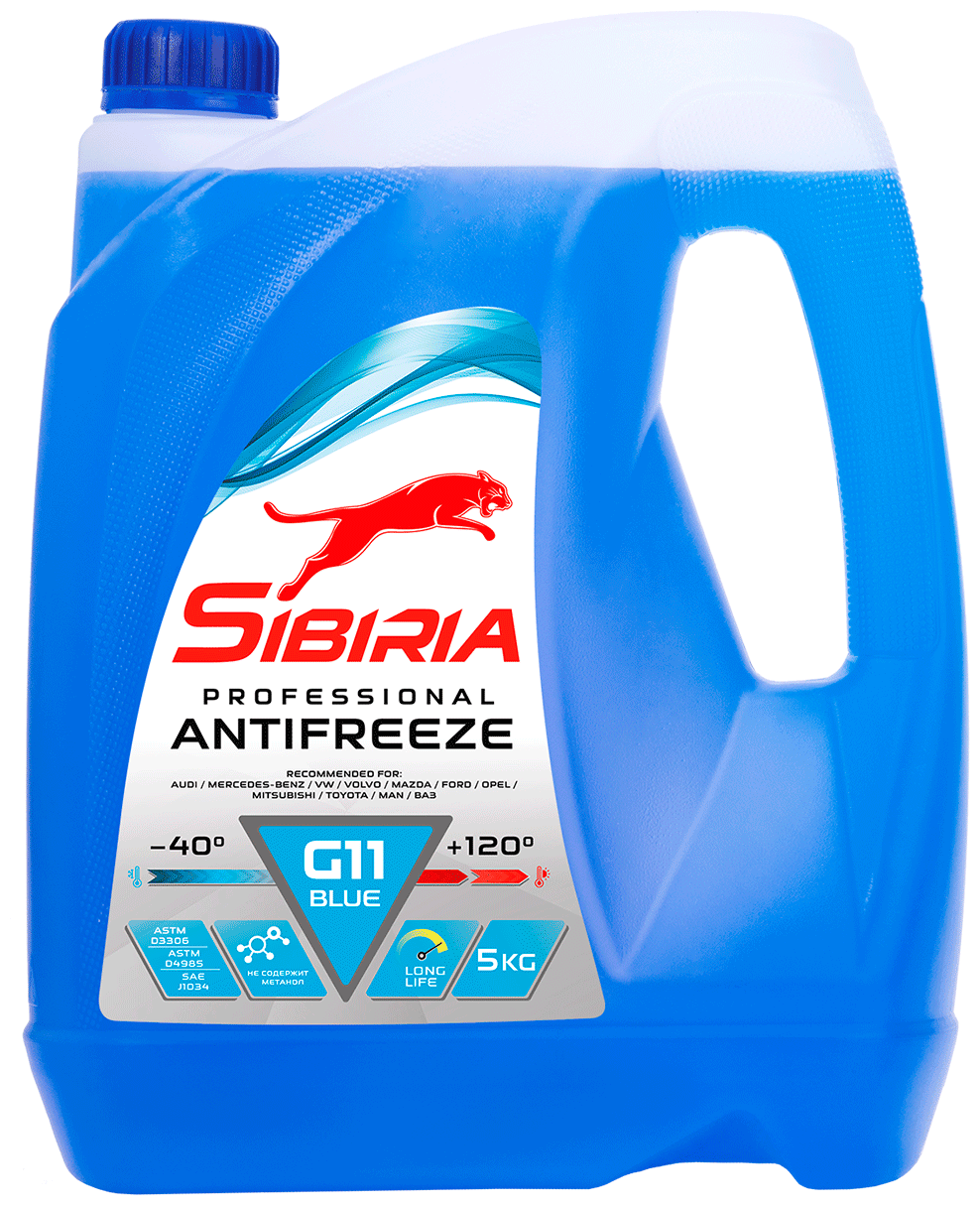 Антифриз SIBIRIA ANTIFREEZE G11 (-40) синий 5 кг