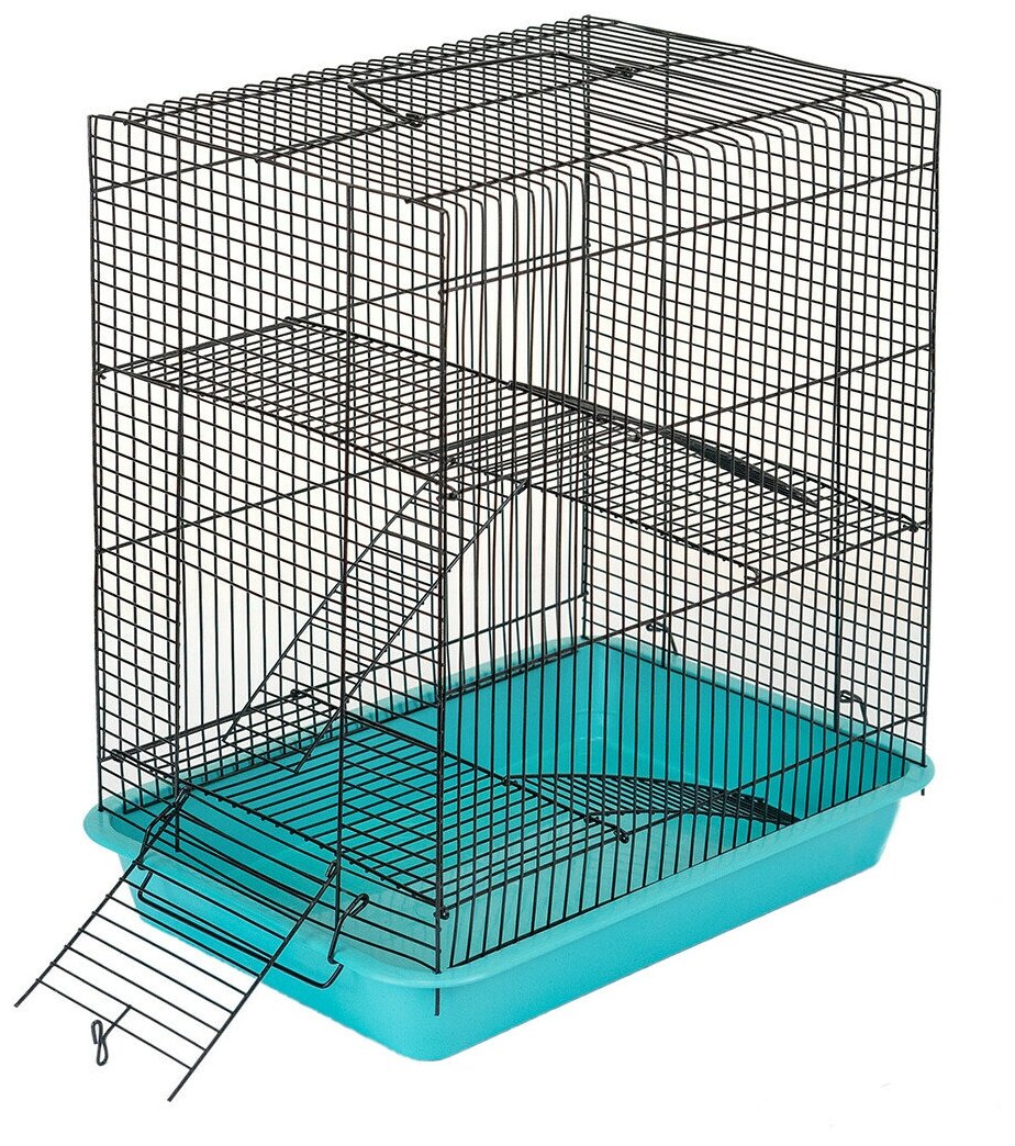 Дарэлл ECO Клетка для грызунов ХОМА-3 не разборная 3эт шаг прута 8мм бирюзовая