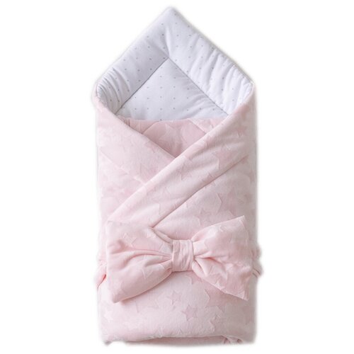 Одеяло на выписку 100х100 «Новые Звездочки», с бантом на резинке зимнее, розовый