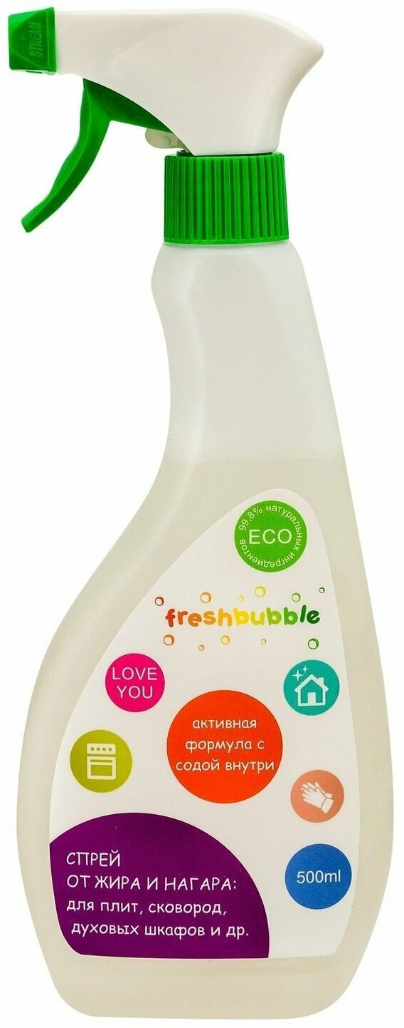 Спрей Freshbubble универсальный для кухни, удаление жира и нагара, 500 мл - фото №5