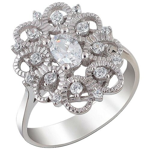фото Эстет кольцо с 17 фианитами из серебра 01к1511427, размер 18.5