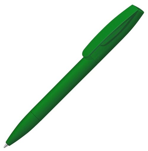 Шариковая ручка Coral Gum с прорезиненным soft-touch корпусом и клипом, зеленый