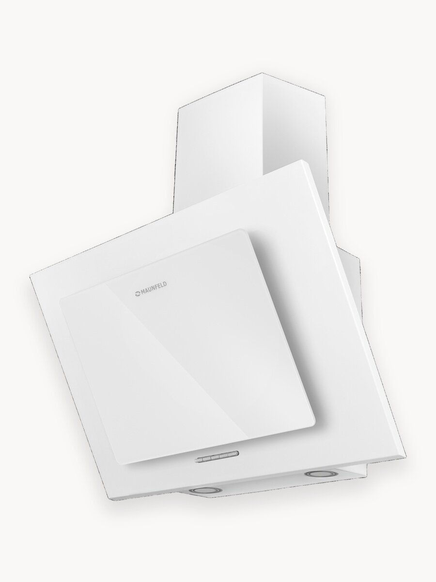 Вытяжка кухонная MAUNFELD Tower A 60 белый, наклонная, 3 скорости, каминная, 60 см